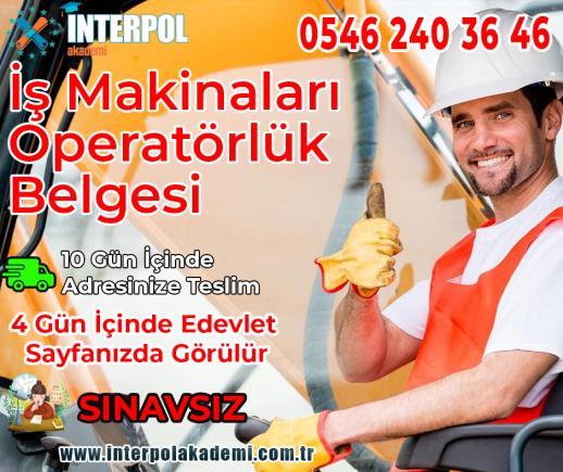 İş Makinaları Operatörlük Belgesi - İnterpol Akademi